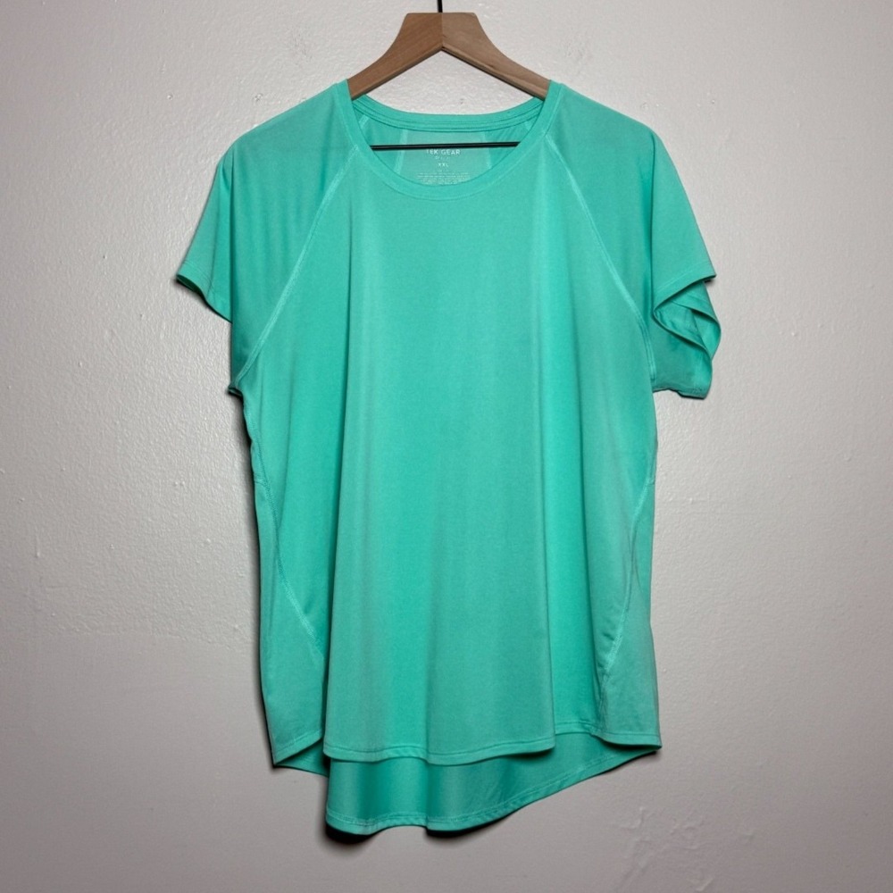 Tek Gear Womens Active Shirt XXL Aqua Blue Dry Tek Gym Pilates Training
